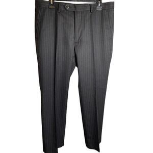 Marc Anthony Men 34×30 Slim Fit Black/White Flat Front Dress Slacks Pants